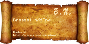 Brassai Nóna névjegykártya